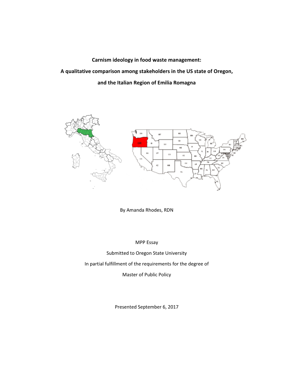 Carnism Ideology in Food Waste Management: a Qualitative Comparison Among Stakeholders in the US State of Oregon, and the Italian Region of Emilia Romagna