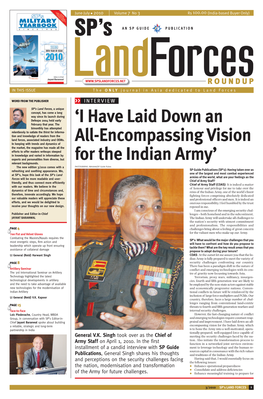 'I Have Laid Down an All-Encompassing Vision for the Indian Army'