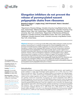 Elongation Inhibitors Do Not Prevent the Release Of