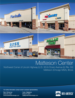 Matteson Center Northwest Corner of Lincoln Highway (U.S