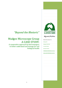 “Beyond the Rhetoric” Mudgee Microscope Group a CASE STUDY