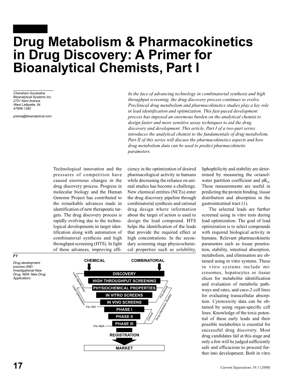 Drug Metabolism & Pharmacokinetics in Drug Discovery