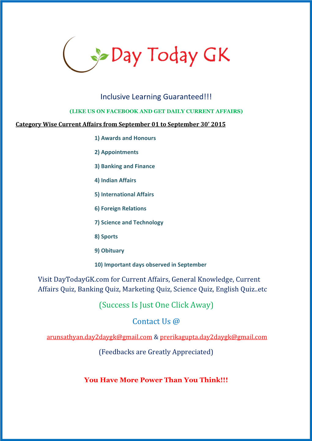 Inclusive Learning Guaranteed!!! (Success Is Just One Click Away