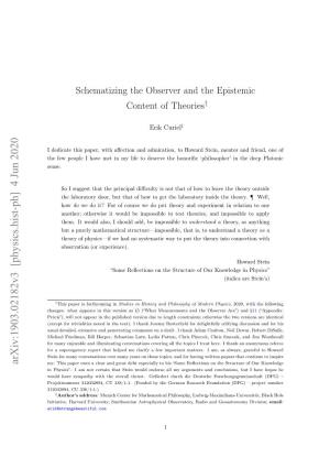 Schematizing the Observer and the Epistemic Content of Theories†