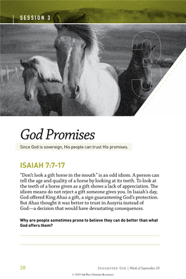 God Promises Since God Is Sovereign, His People Can Trust His Promises