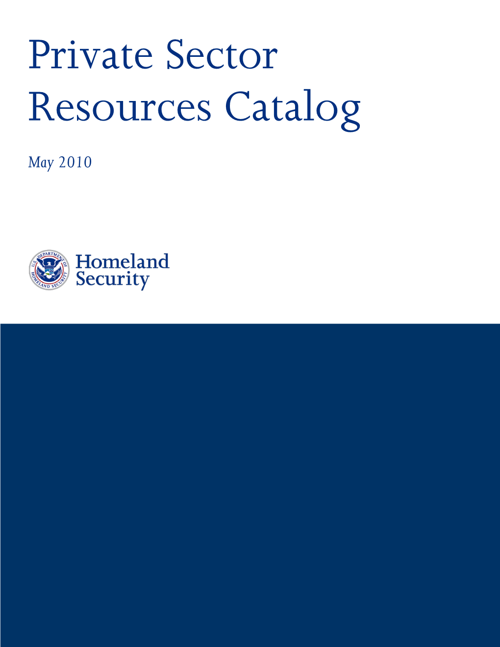 DHS Private Sector Resources Catalog