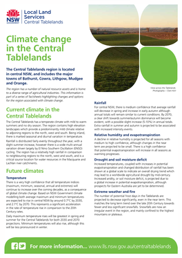 Climate Change in the Central Tablelands