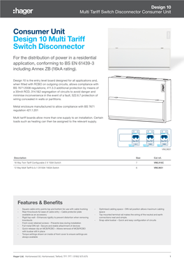 Consumer Unit Design 10 Multi Tariff Switch Disconnector