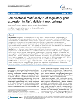 View Regulatory Gene Expression in Mafb Deficient Macrophages