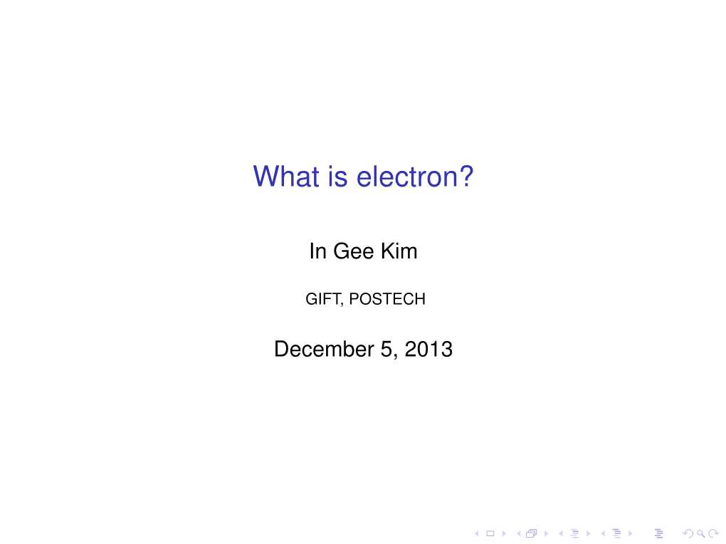 What Is Electron?