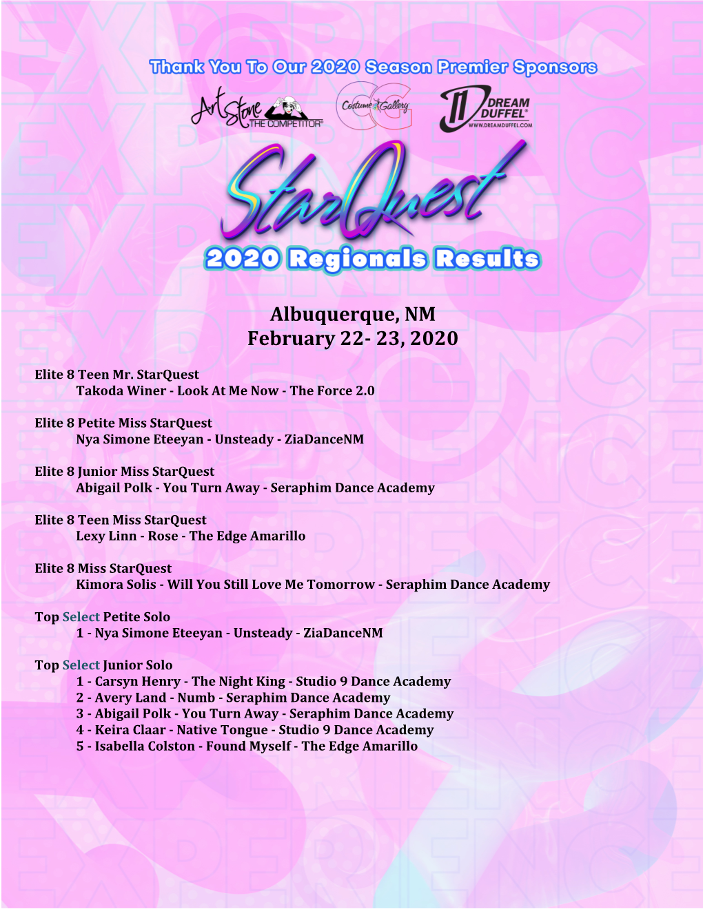 Albuquerque, NM February 22- 23, 2020