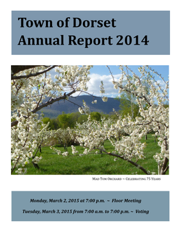 Town of Dorset Annual Report 2014