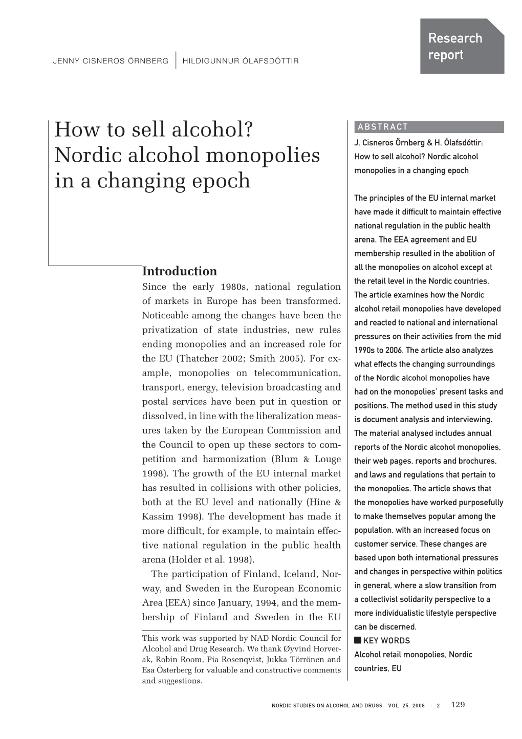 How to Sell Alcohol? ABSTRACT J