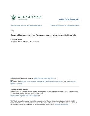 General Motors and the Development of New Industrial Models