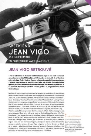 Jean Vigo Programmation Jean Vigo 2-3 Septembre En Partenariat Avec Gaumont