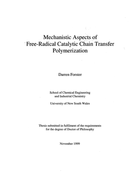 Free-Radical Catalytic Chain Transfer Polymerization