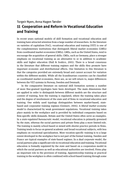 11 Cooperation and Reform in Vocational Education and Training
