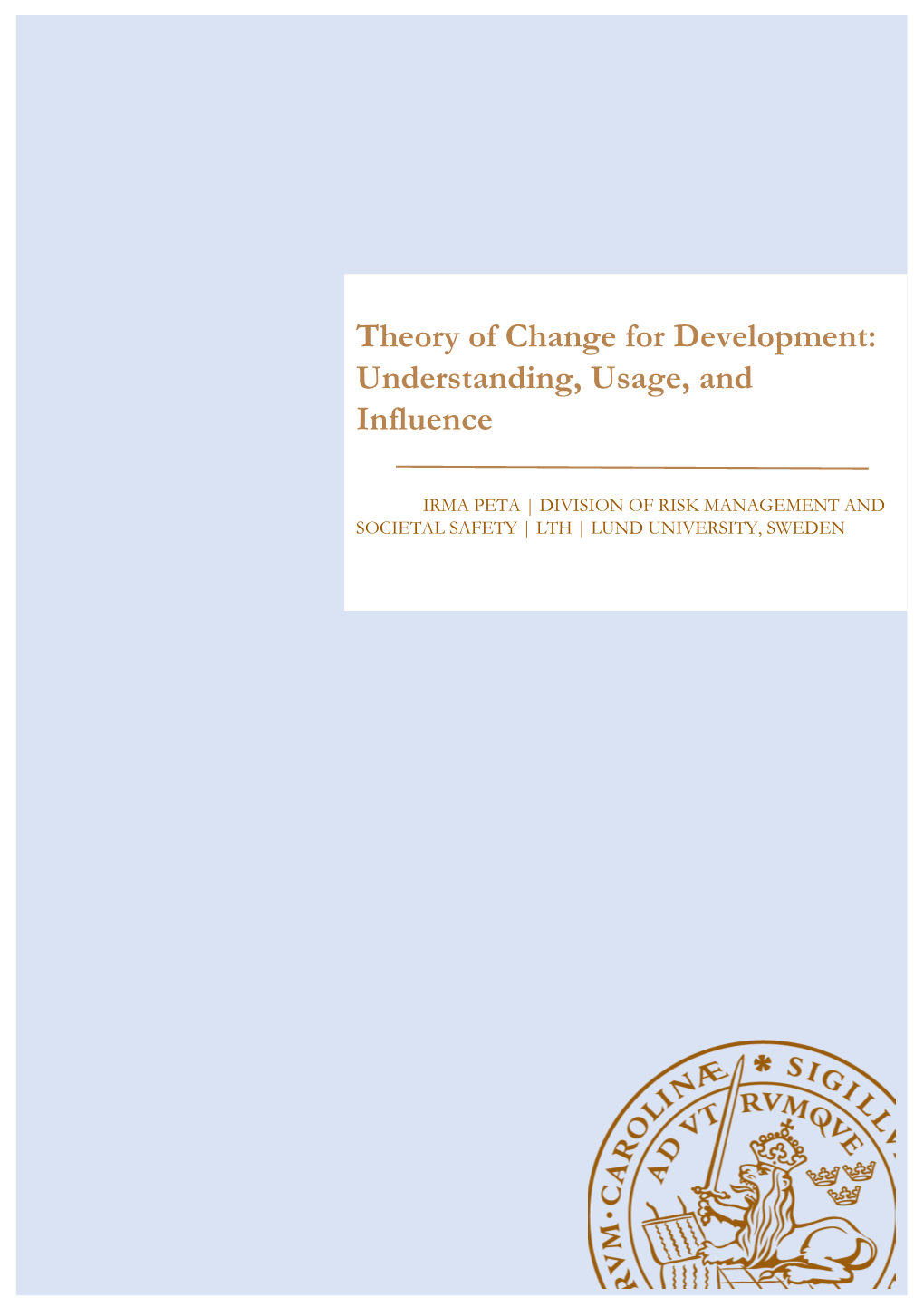 Theory of Change for Development: Understanding, Usage, And