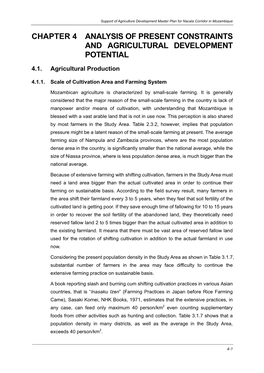 Chapter 4 Analysis of Present Constraints and Agricultural Development Potential