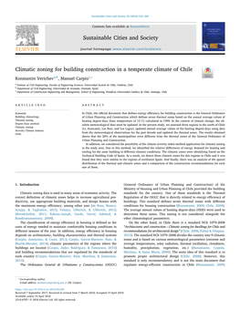 Climatic Zoning for Building Construction in a Temperate Climate