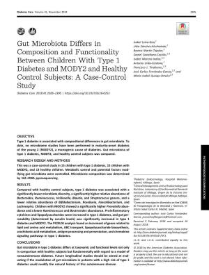 Gut Microbiota Differs in Composition and Functionality Between Children