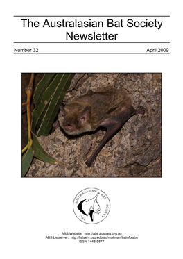 Australasian Bat Society Newsletter, Number 31, Nov 2008