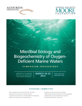 Microbial Ecology and Biogeochemistry of Oxygen- Deficient Marine Waters