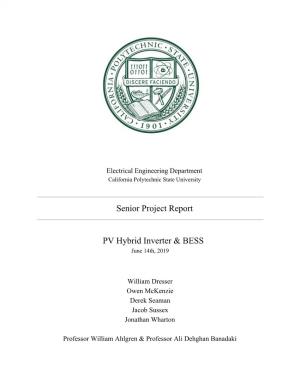 Senior Project Report PV Hybrid Inverter & BESS