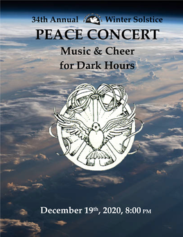 34Th Annual Winter Solstice PEACE CONCERT Music & Cheer for Dark Hours