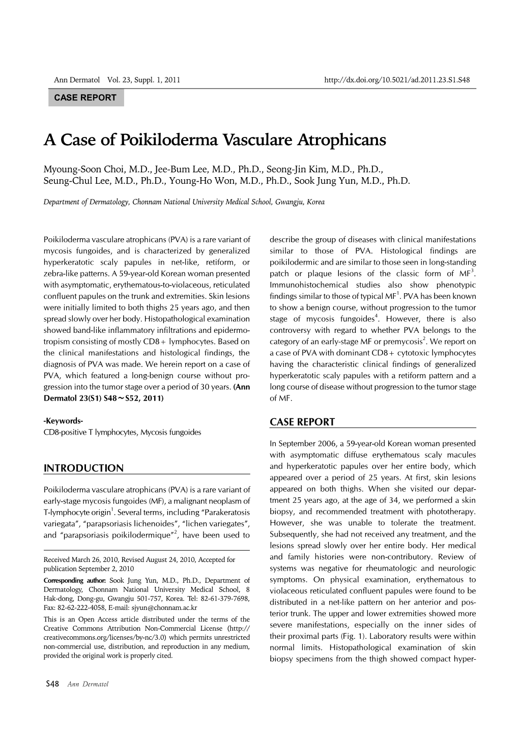 A Case of Poikiloderma Vasculare Atrophicans