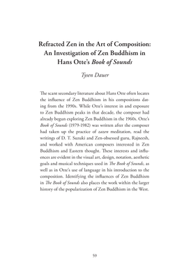 An Investigation of Zen Buddhism in Hans Otte's Book of Sounds