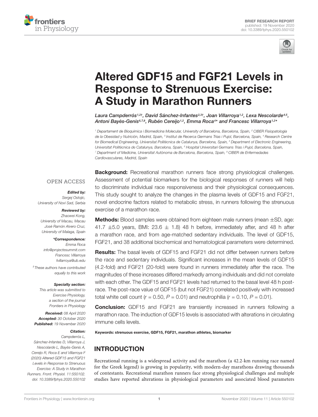 A Study in Marathon Runners