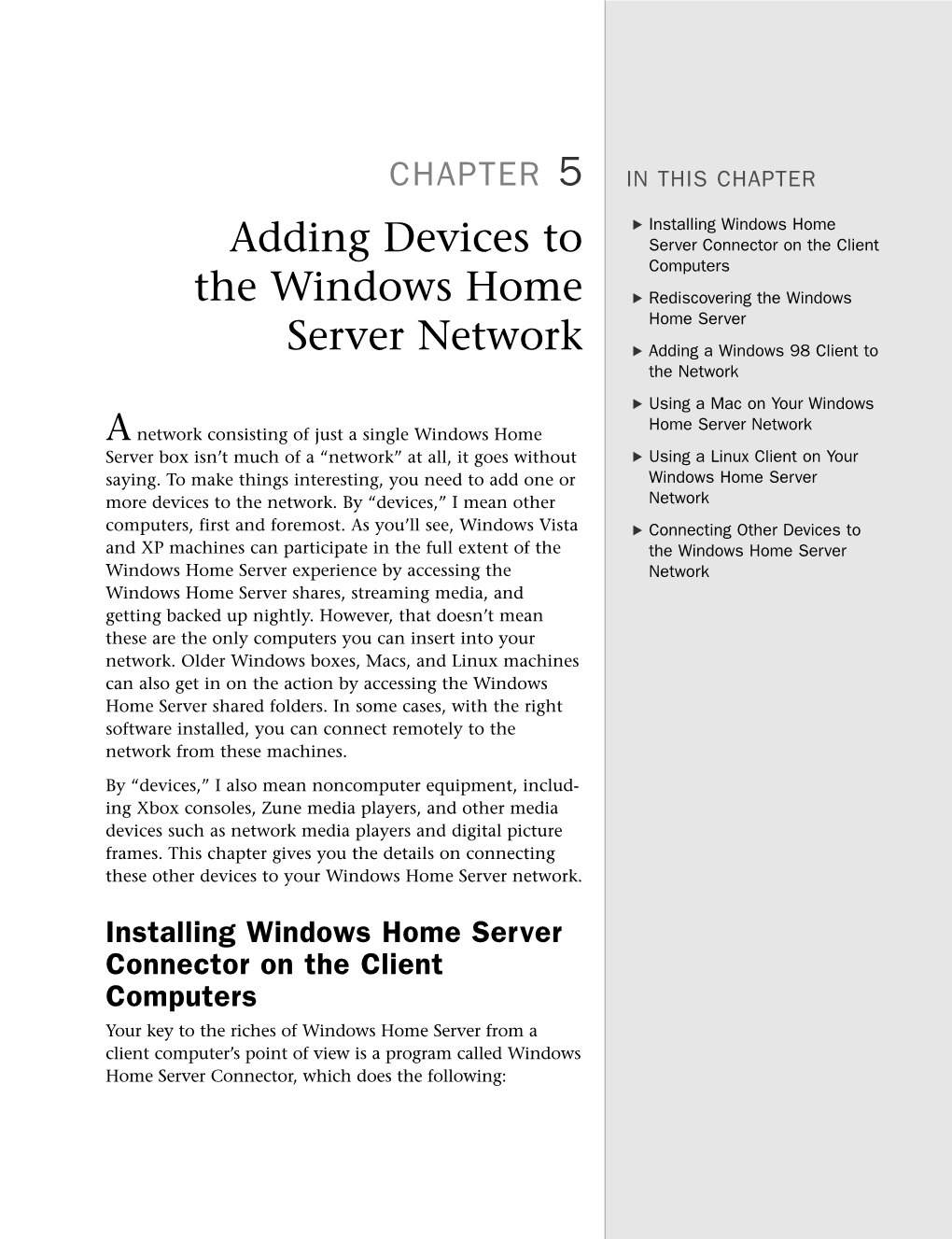 Adding Devices to the Windows Home Server Network