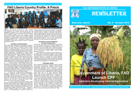 Newsletter of the Food and Agriculture Organization of the United Nations in Liberia - October 2012