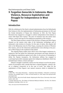 Mass Violence, Resource Exploitation and Struggle for Independence in West Papua