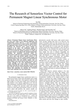 The Research of Sensorless Vector Control for Permanent Magnet Linear Synchronous Motor