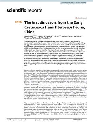 The First Dinosaurs from the Early Cretaceous Hami Pterosaur Fauna