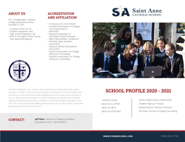 SCHOOL PROFILE 2020 - 2021 with History, St