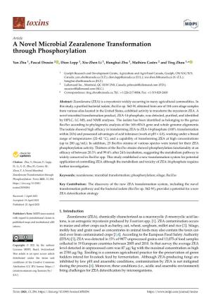 A Novel Microbial Zearalenone Transformation Through Phosphorylation