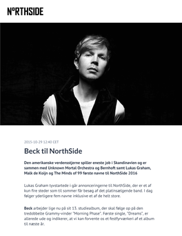 ​Beck Til Northside