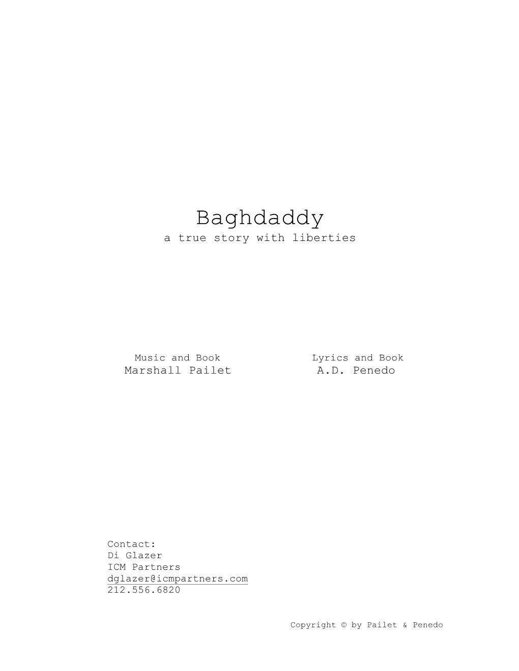 Baghdaddy 2017 - Rehearsal Script