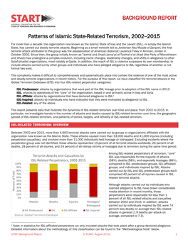Islamic State of Iraq and the Levant (ISIL), Or Simply the Islamic State, Has Carried out Deadly Terrorist Attacks