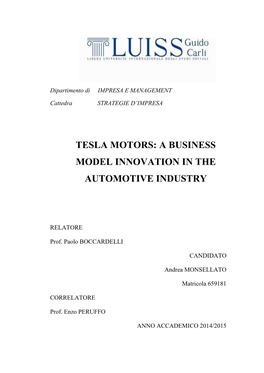 A Business Model Innovation in the Automotive Industry