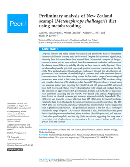 Diet Using Metabarcoding