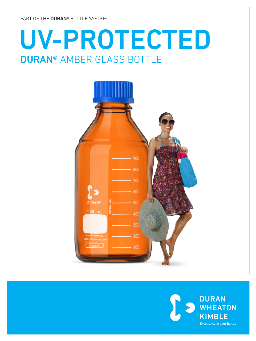 Uv-Protected Duran® Amber Glass Bottle Uv-Protected Part of the Duran® Bottle System