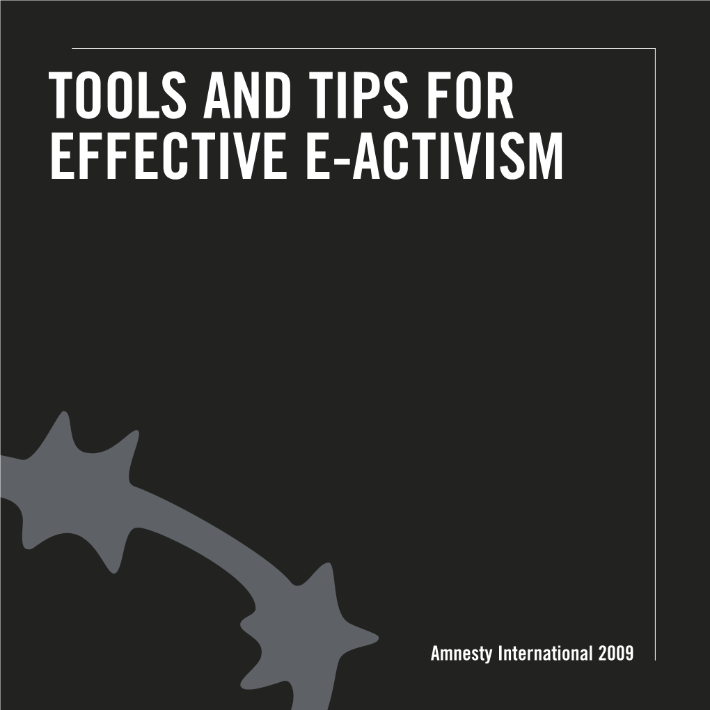 Tools & Tips for Effective E-Activism