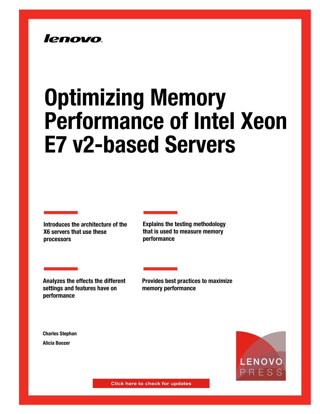 Optimizing Memory Performance of Intel Xeon E7 V2-Based Servers