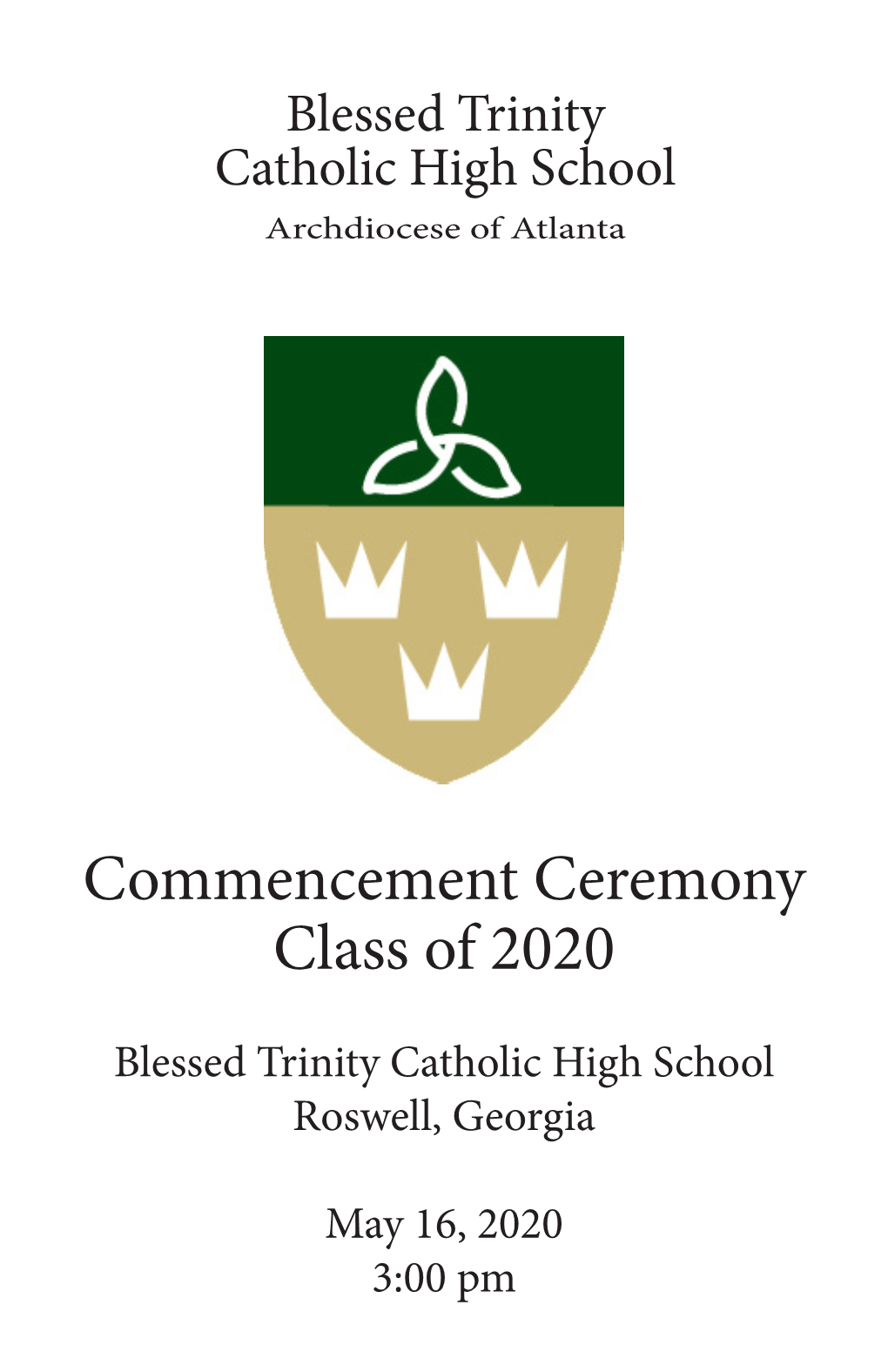 Commencement Ceremony Class of 2020