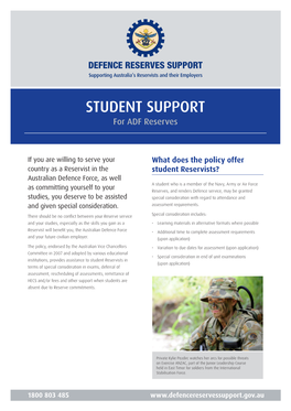STUDENT SUPPORT for ADF Reserves