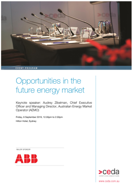 Opportunities in the Future Energy Market